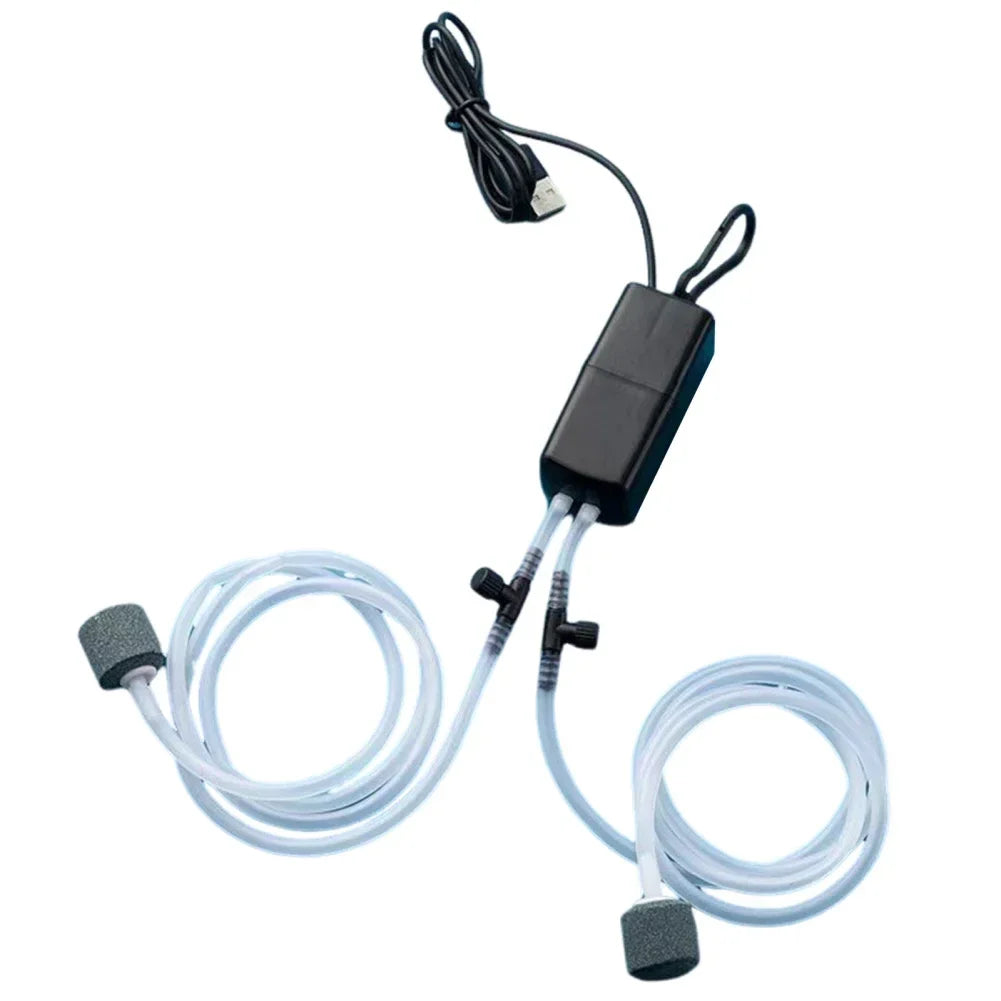 Small electronic device with hoses on a white background