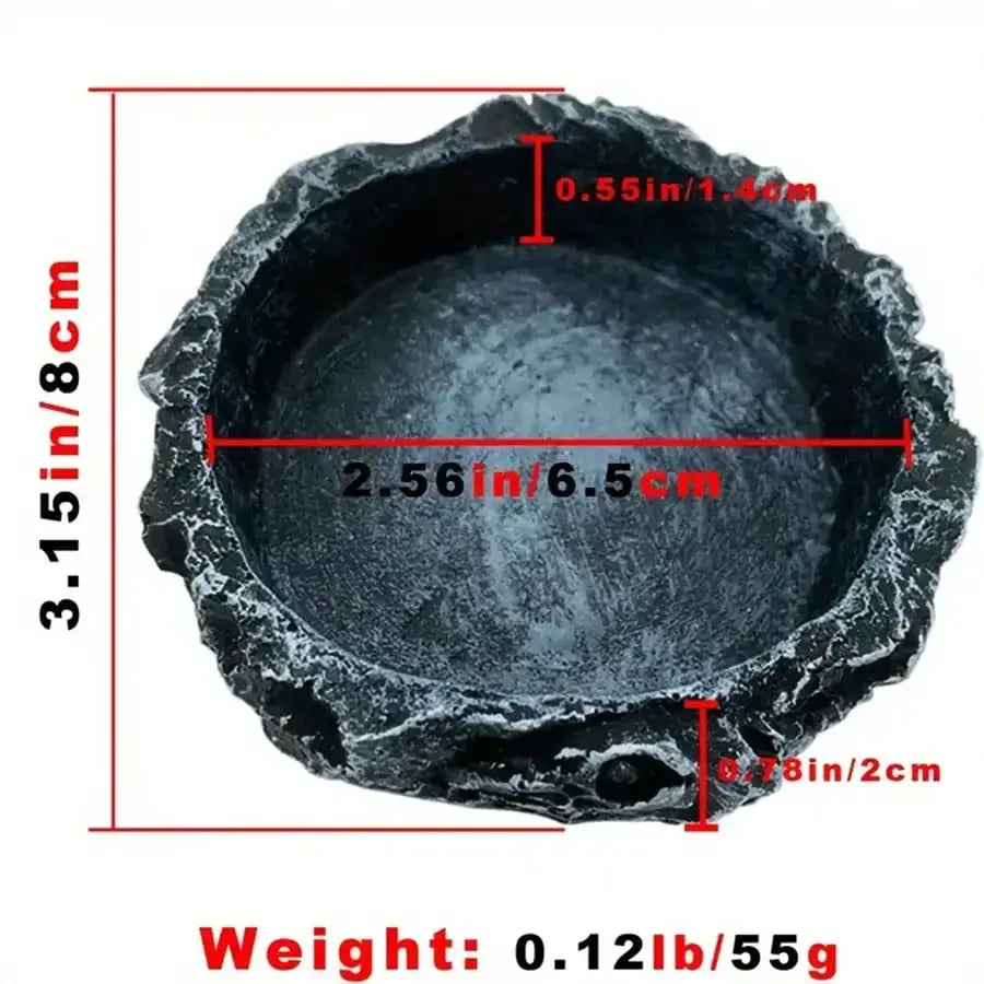 Decorative stone bowl with measurements and weight displayed