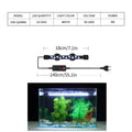 Aquarium light with specifications and an example setup.