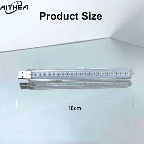 LED tube light with dimensions on a white background, featuring the brand 'Aithea'.
