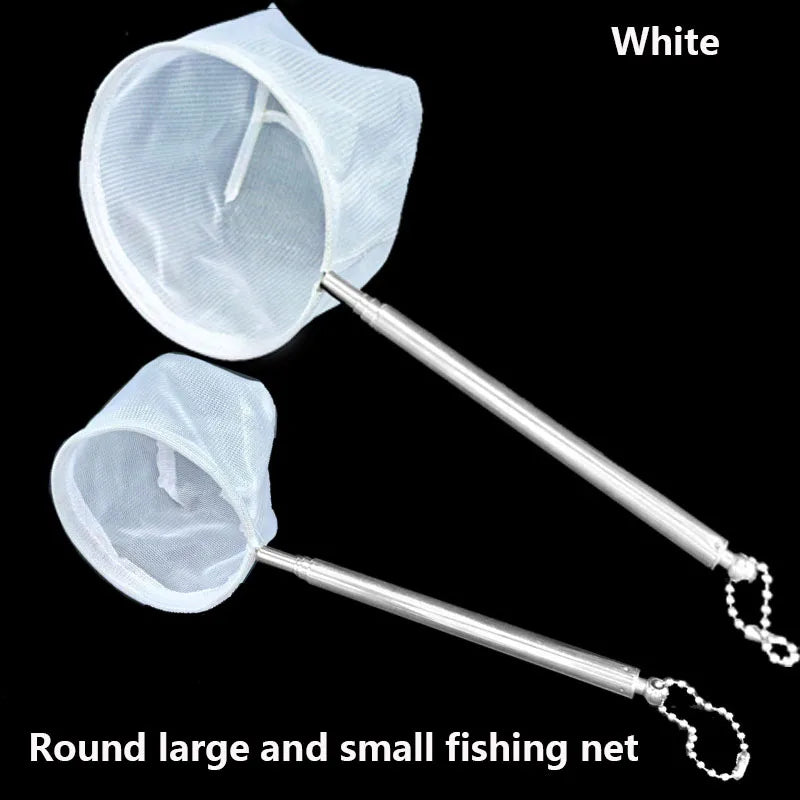 Round large and small fishing net on a black background