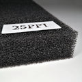 Black foam sheet with a label indicating 25 PPI on a gray background