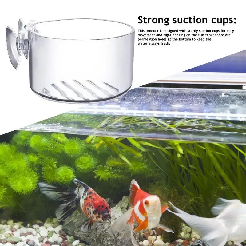Aquarium filter with suction cups on a fish tank background