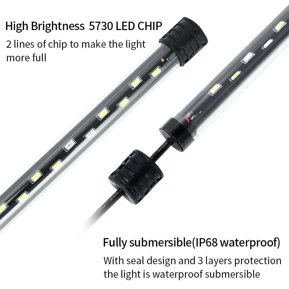 LED light bar with text highlighting features on a white background