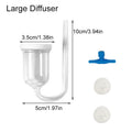 Large diffuser with measurements and additional components on a white background