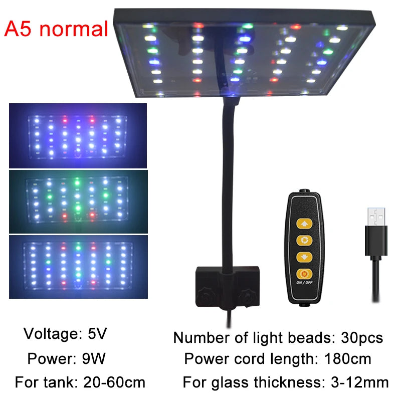 LED light strip with remote control and specifications on a white background