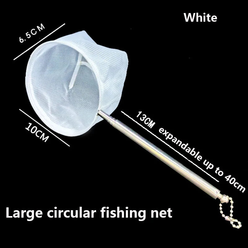 White fishing net with measurements on a black background