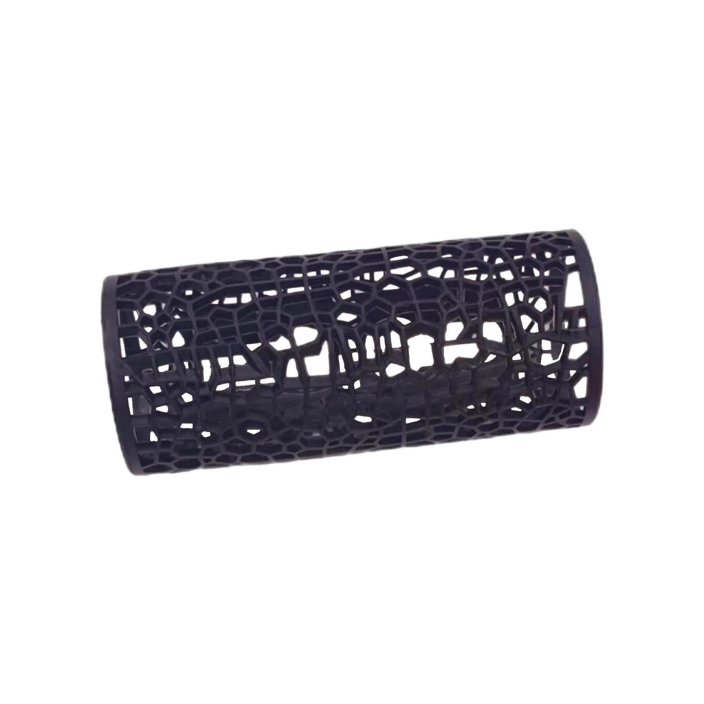 Black lattice fish tunnel aquarium decor on white background
