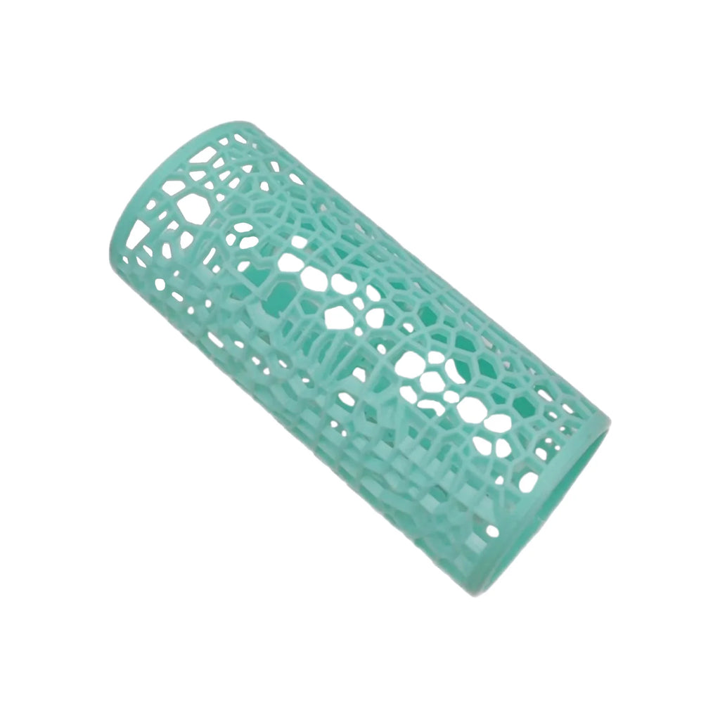 Green lattice fish tunnel aquarium decor on white background